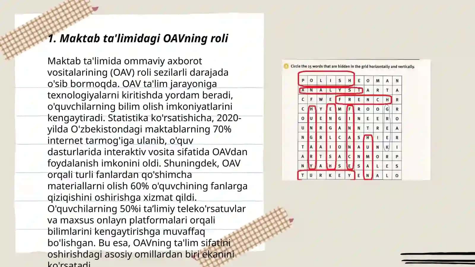 Maktab ta'limi jarayonining OAV bilan uzviyligi 3