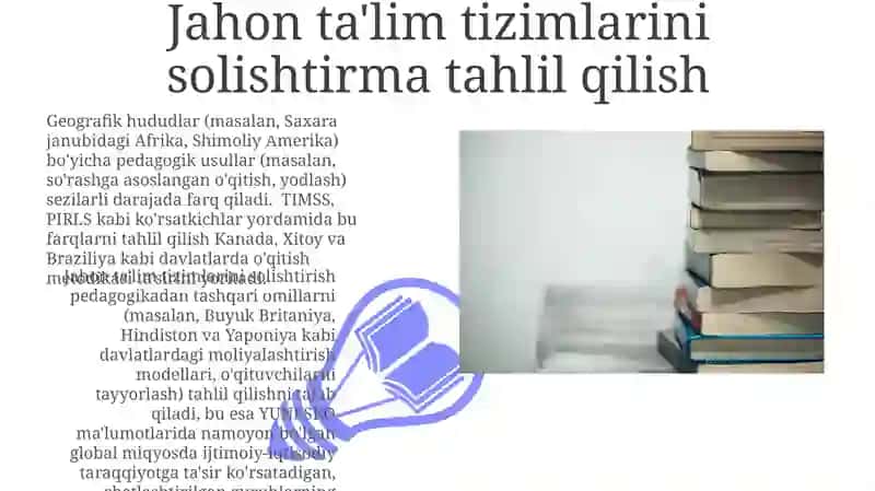 Jahon ta'lim tizimlarini solishtirma tahlil qilish 3