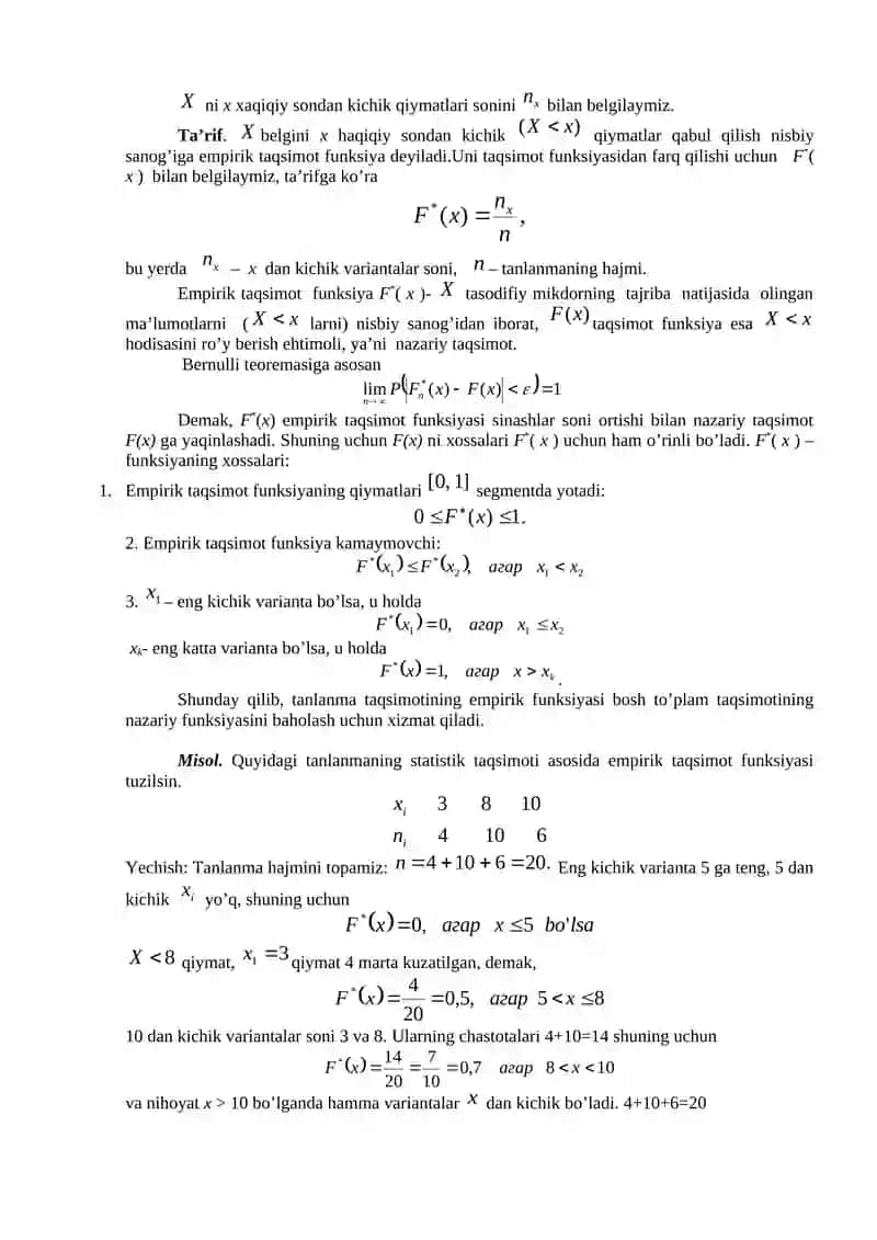 22-mavzu. Matematik statistika elementlari 3