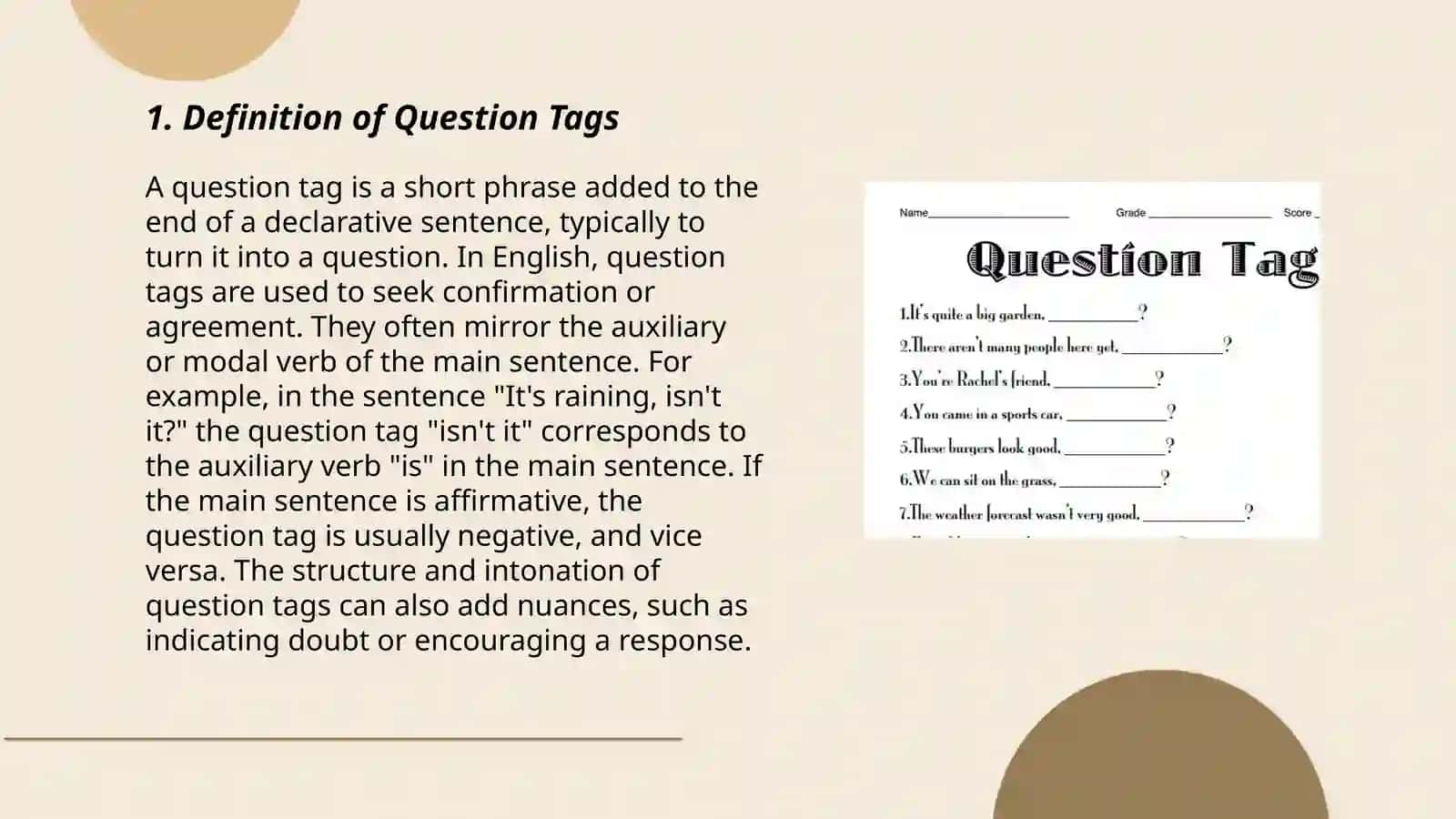 Question tags 3