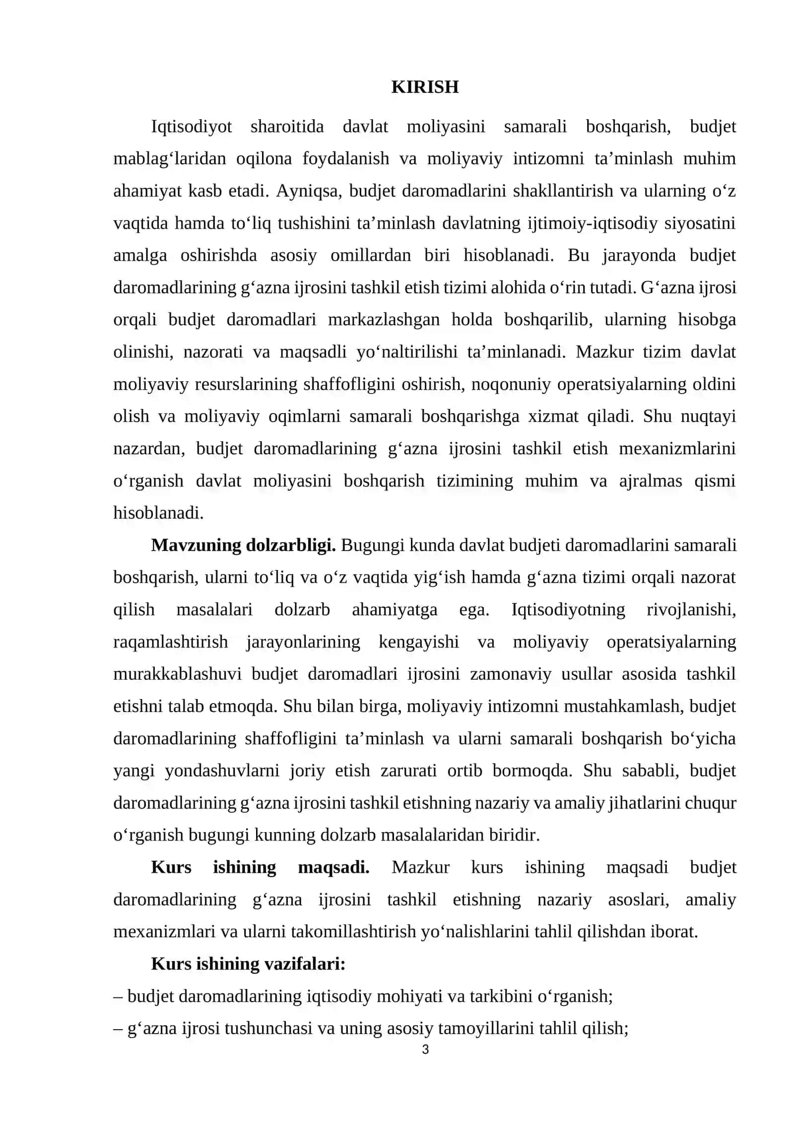 Budjet daromadlarining gʻazna ijrosini tashkil etish 3