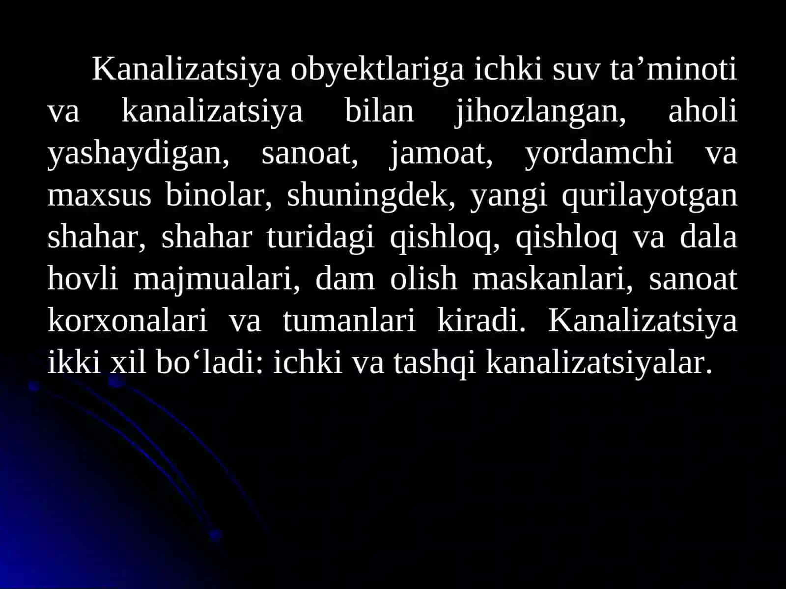 Oqova suvlarini oqizish tarmoqlari 3