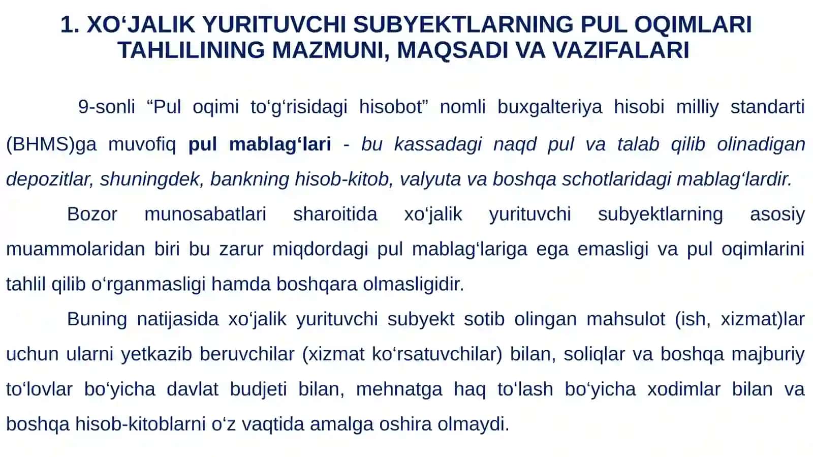 PUL OQIMLARI TAHLILI 3