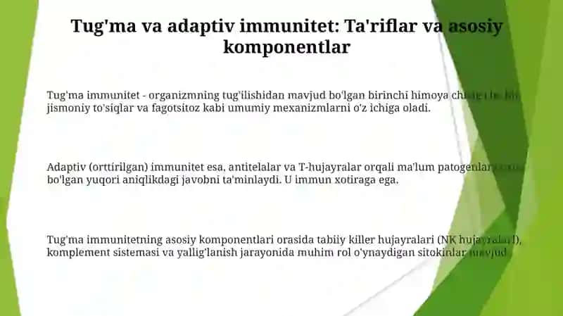 Tug'ma va adaptiv (orttirilgan) imunitet 3