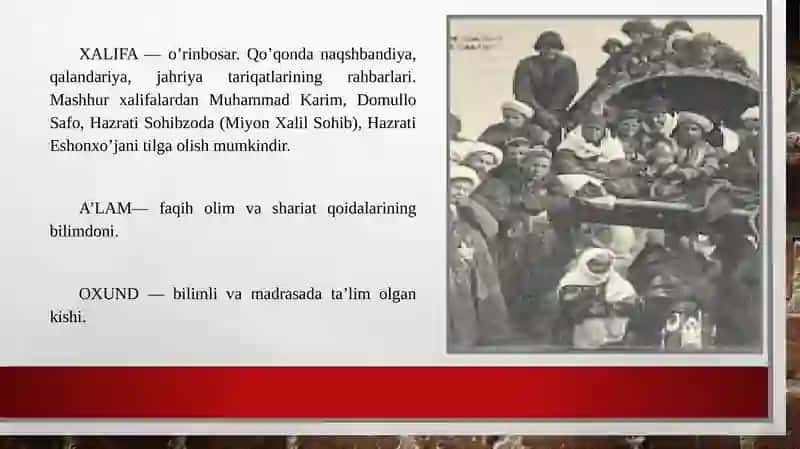 Qòqon xonligidagi diniy mansab va unvonar 3