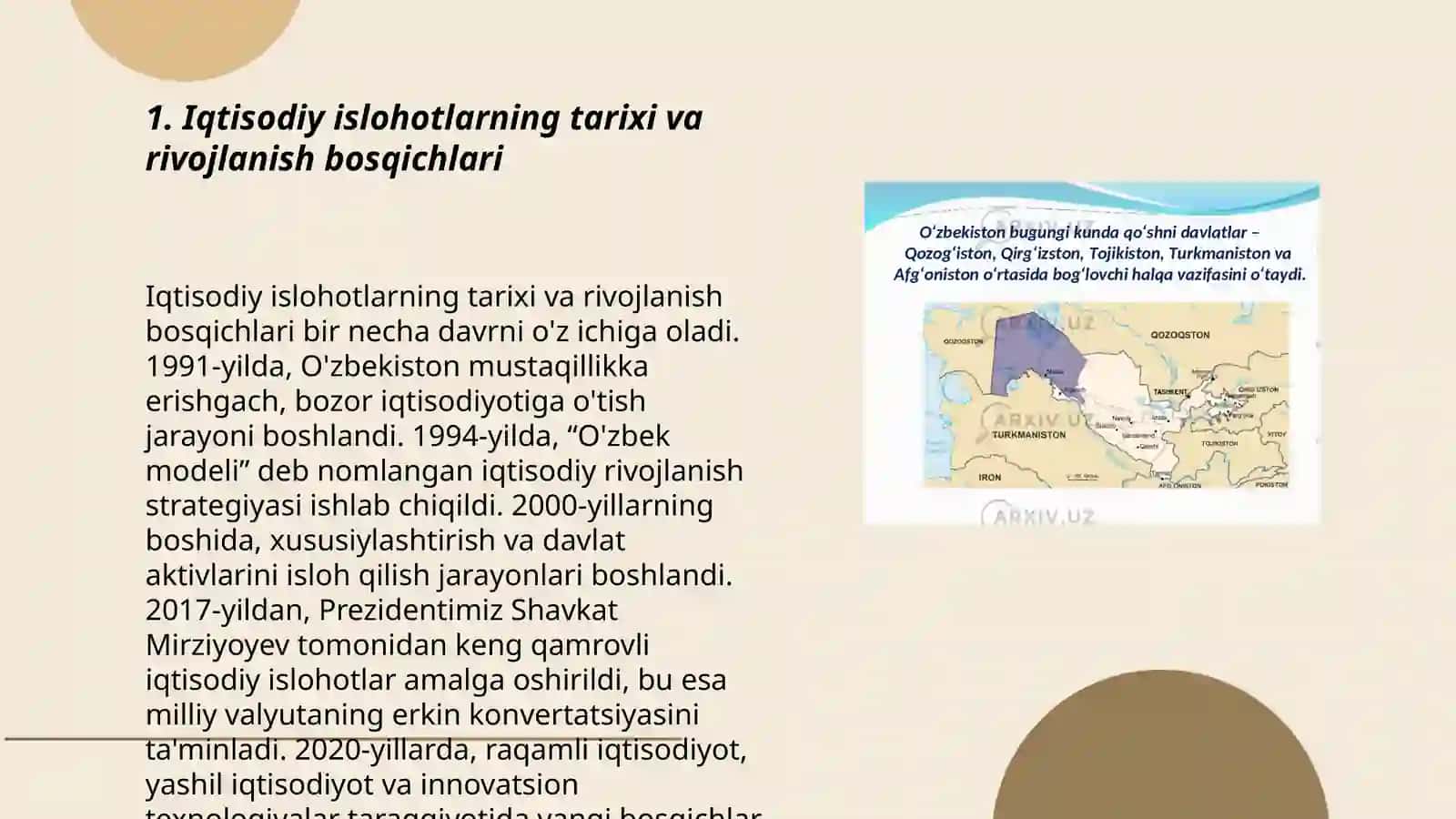 Iqtisodiy islohotlar va iqtisodiyotni davlat tomonidan tartibga solish mexanizmining shakllanishi 3