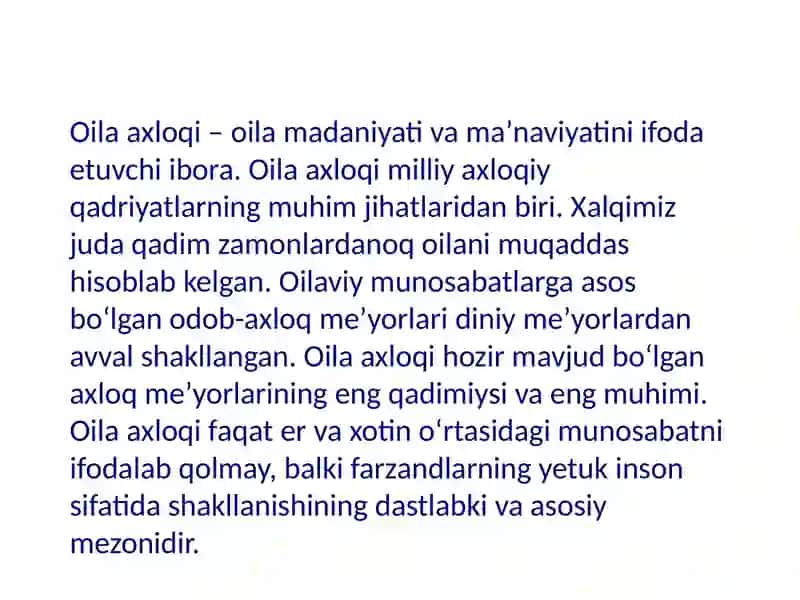 Oilapedagogikasi“fanidan tayyorlagan Kurs taqdimoti 3