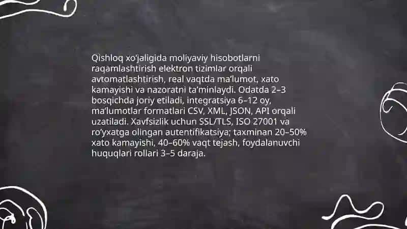 Qishloq xoʻjaligida moliyaviy hisobotni transformatsiya qilish 3