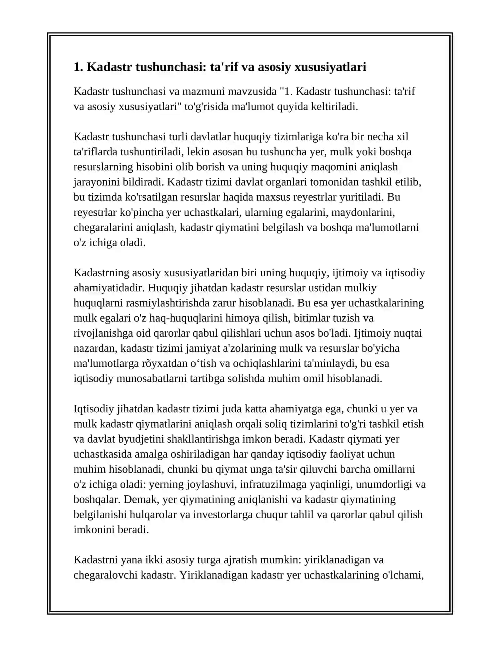 Kadastr tushunchasi va mazmuni 3