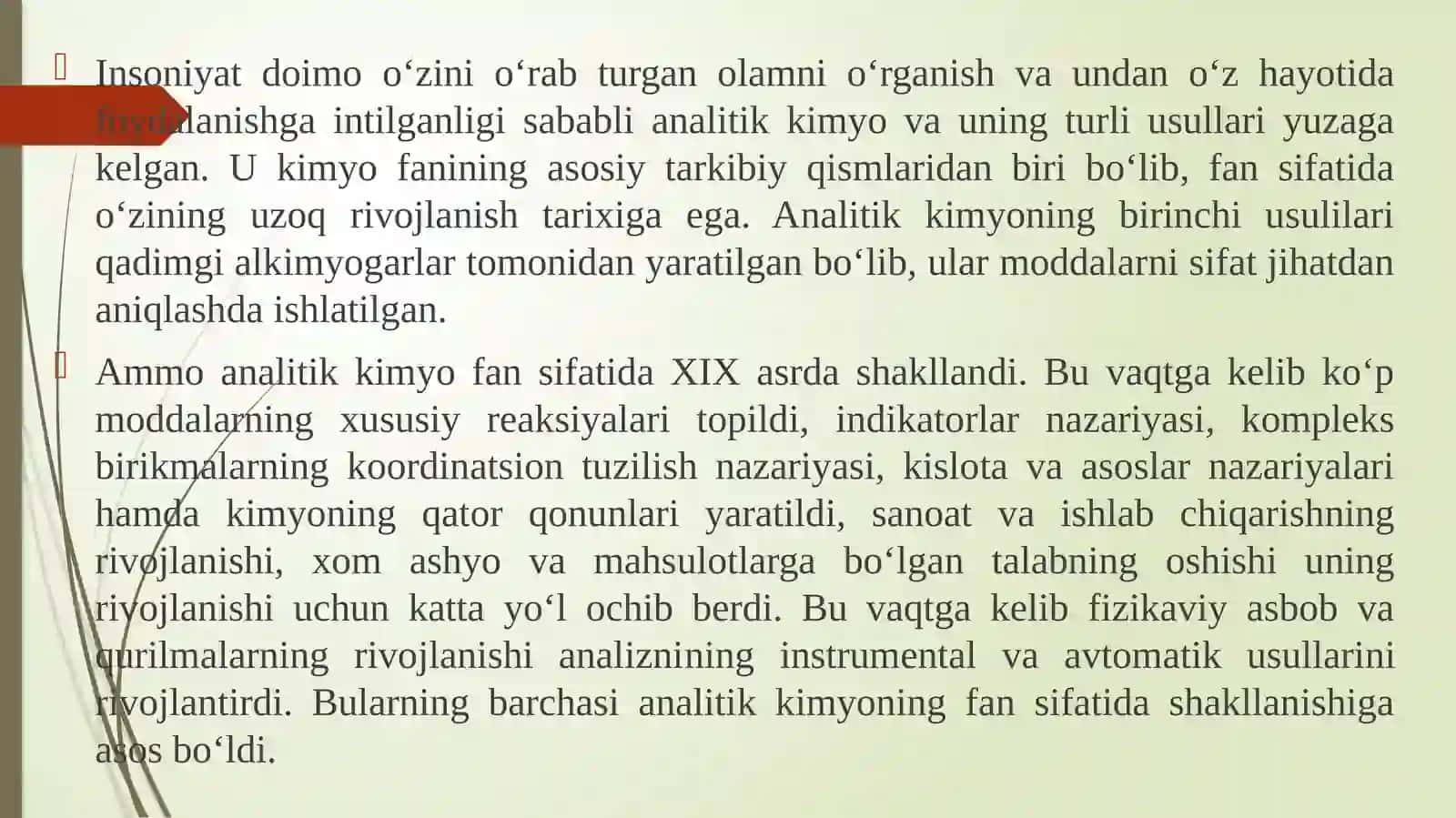 ANALITIK KIMYO FANI, TADQIQOT DOIRASI, MAQSADI VA VAZIFALARI 3