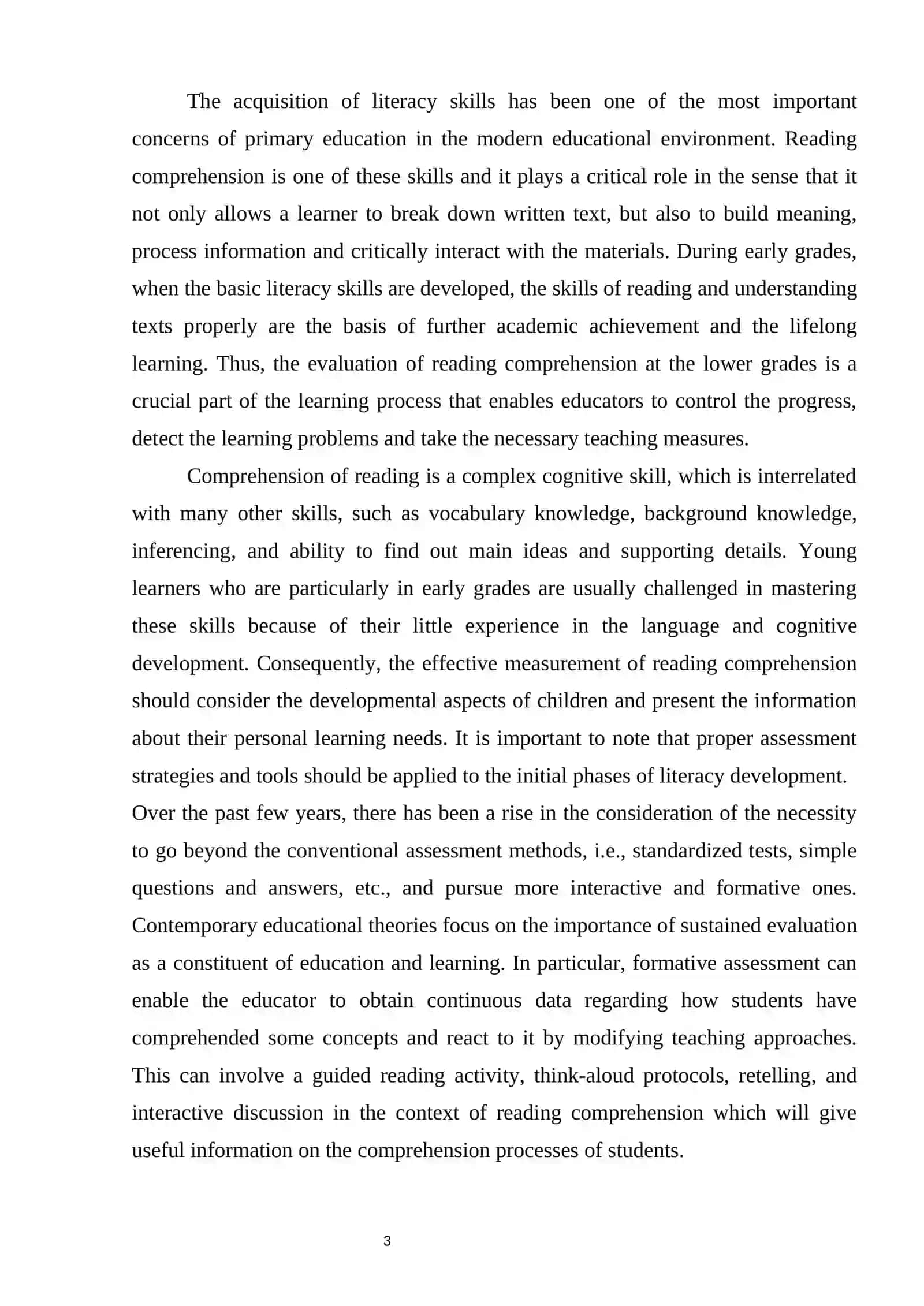 Assessing Reading Comprehension in Early Grades: Strategies and Tools 3