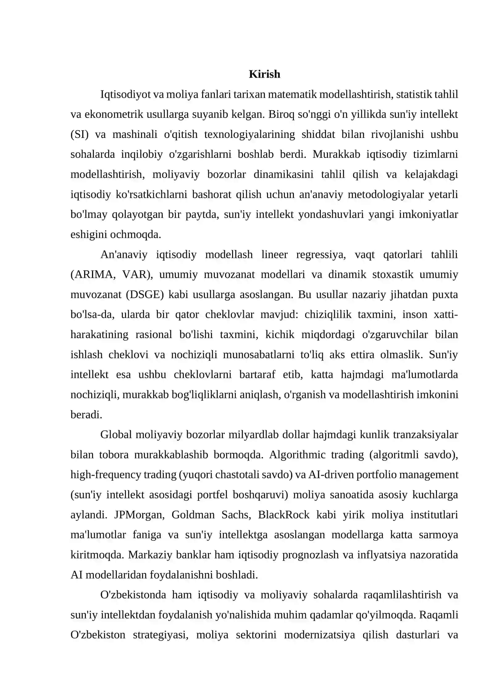 Sun'iy intellekt asosida iqtisodiy va moliyaviy modellash 3