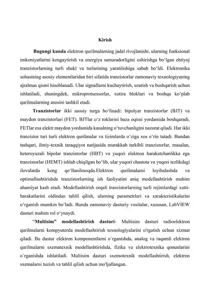 Multisim dasturida batareyalar va zaryadlash tizimlarini modellashtirish 3