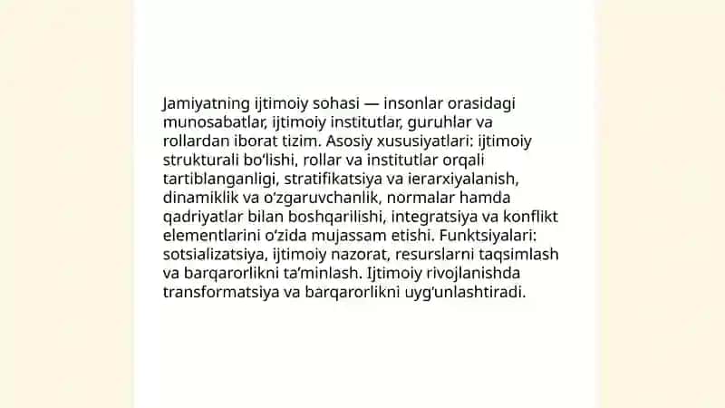 Jamiyatning ijtimoiy sohasi 3