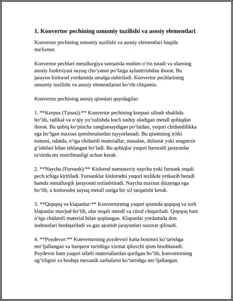 Konvertor Pechlari Konstruksiyasi 3