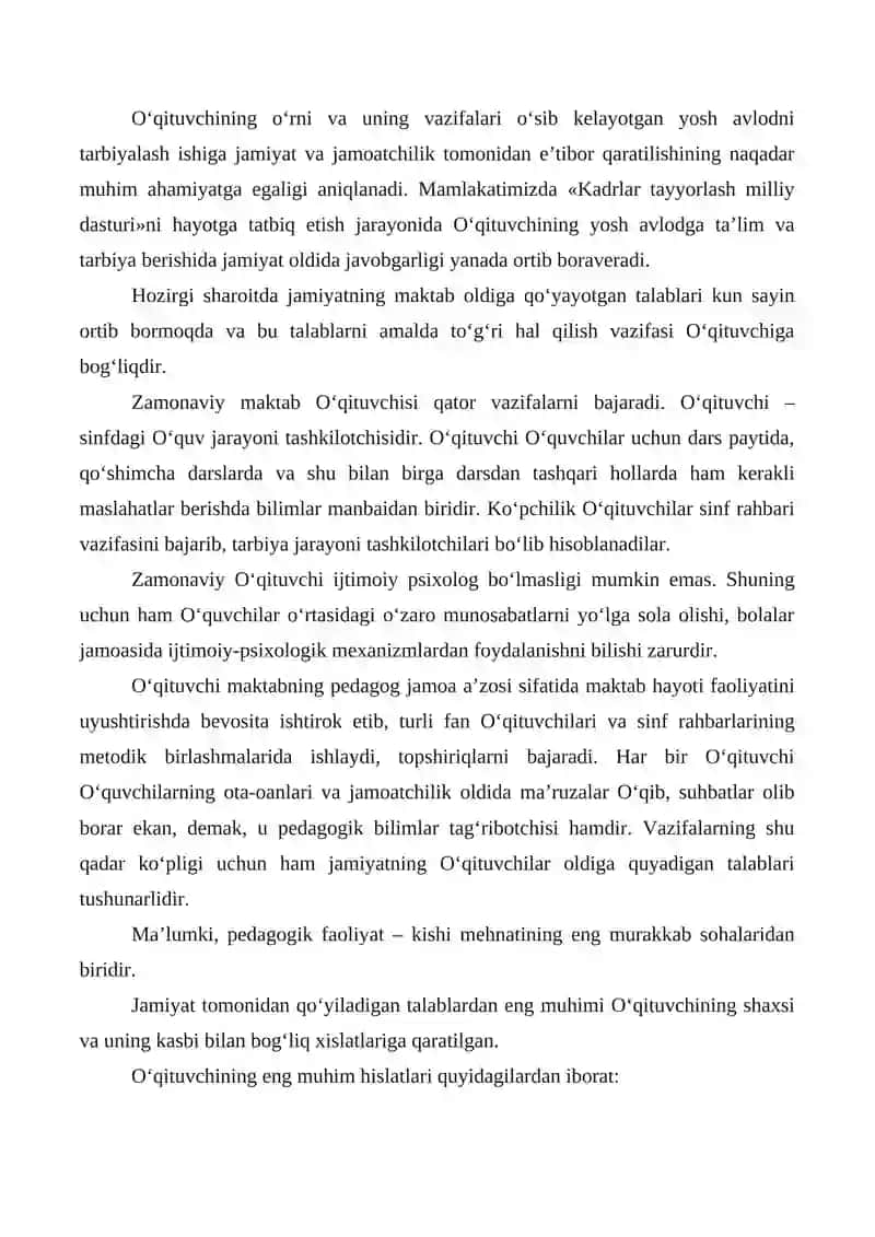 Jamiyatda o‘qituvchining tutgan o‘rni va vazifalari 3