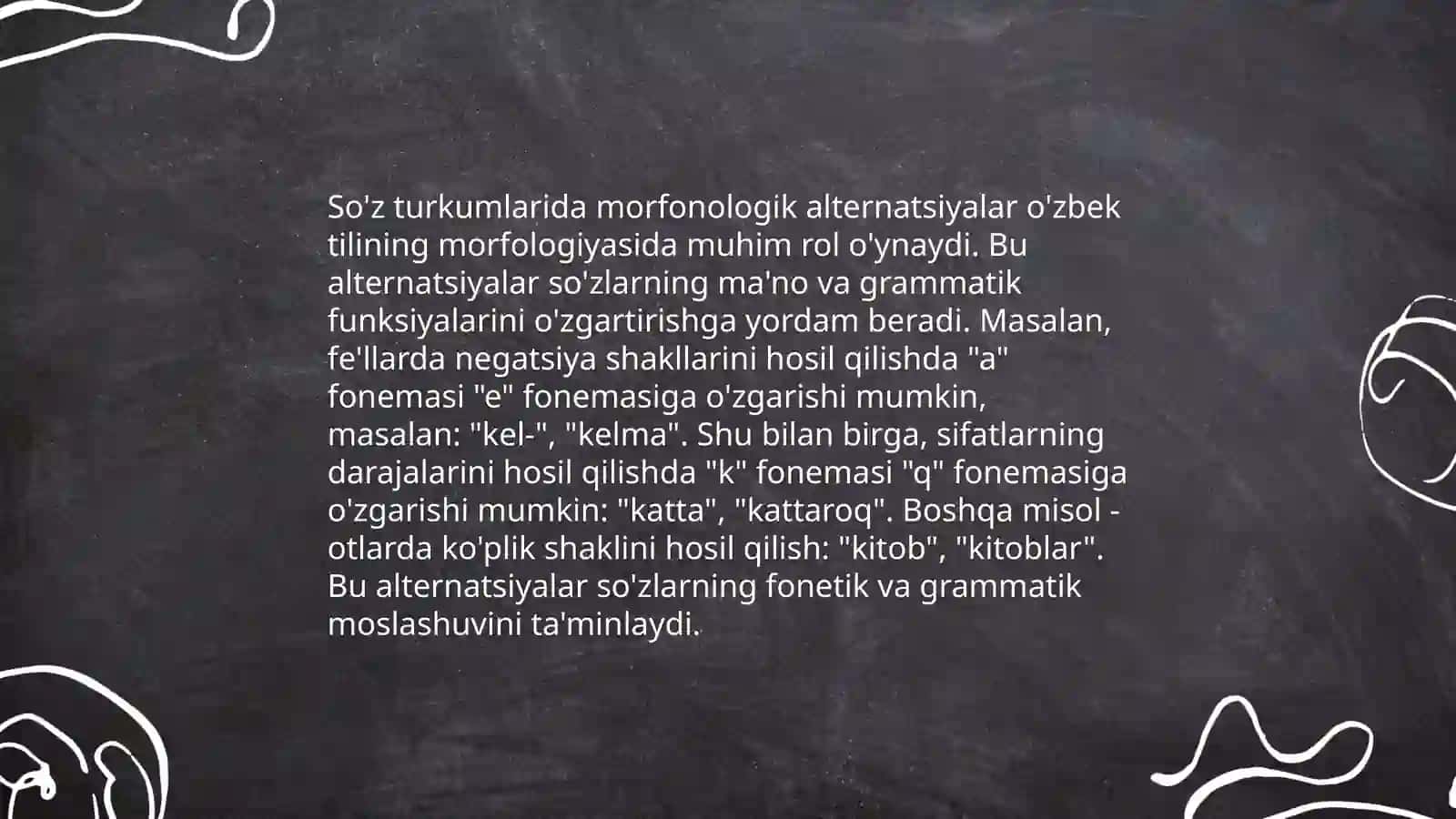 So'z turkumlari va morfologik alternatsiyalar 3
