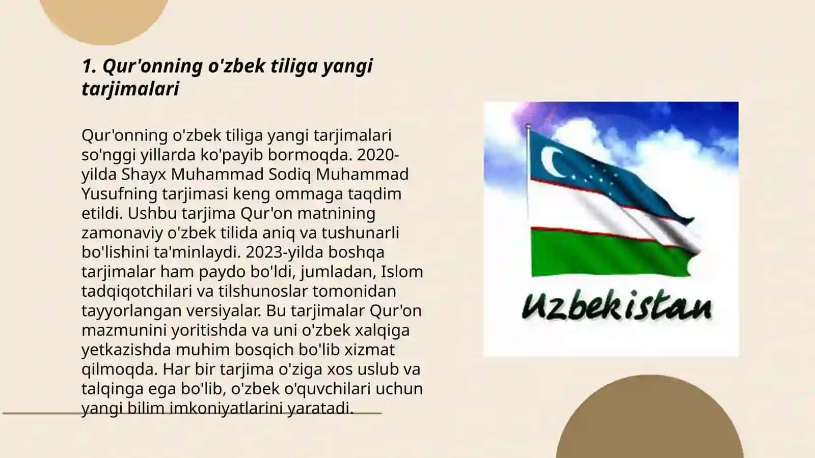 Qur'onning o'zbek tiliga yangi tarjimalari 3