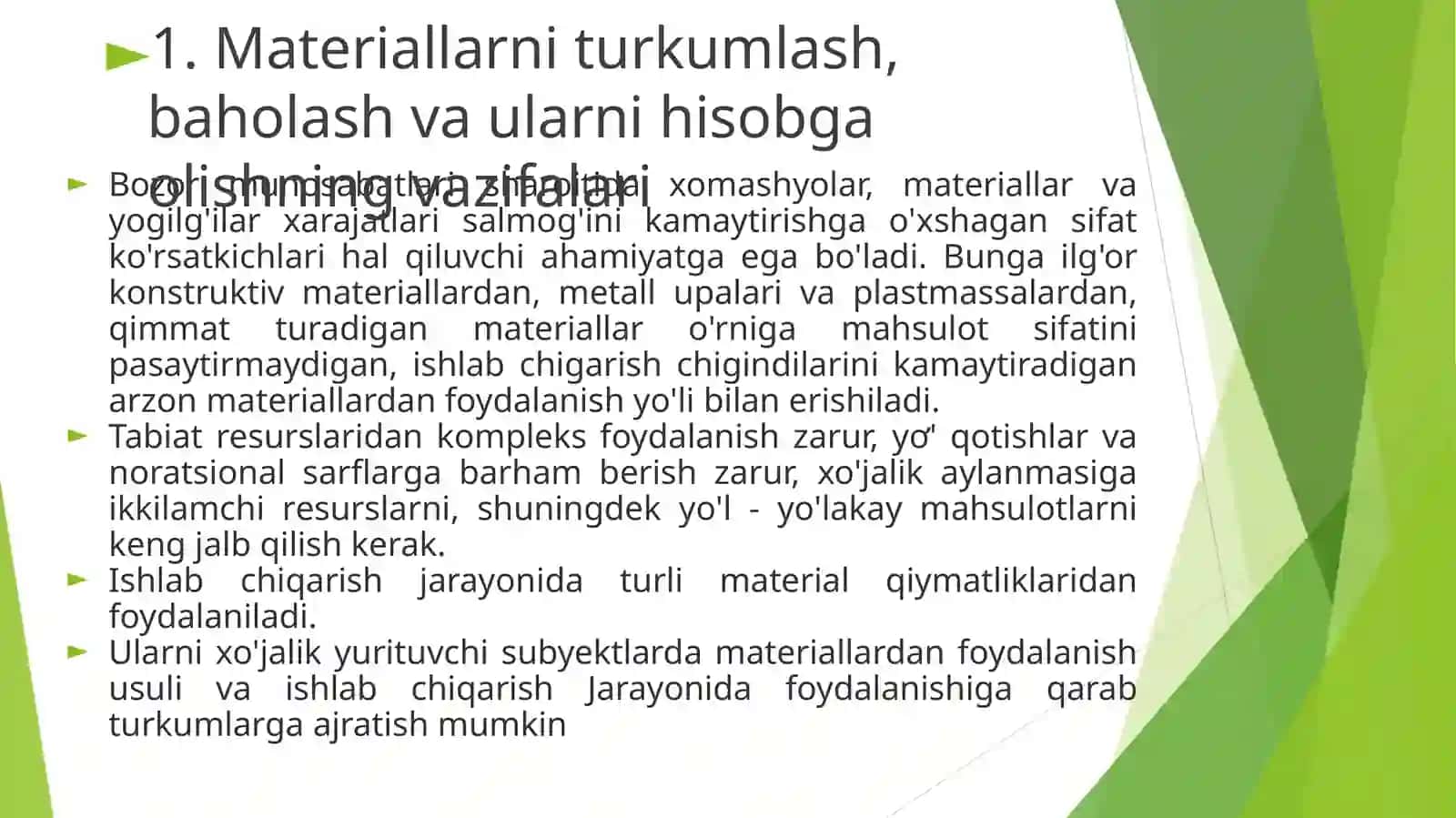 Materiallarni xisobga olishning uzluksiz va davriy usullari 3