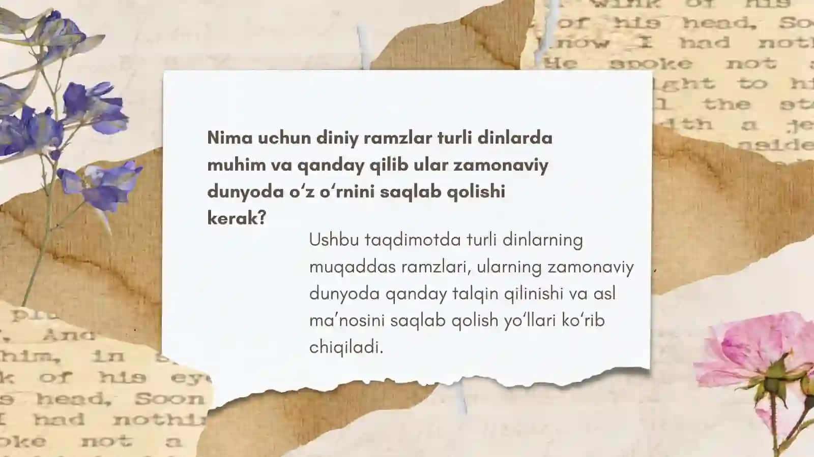 DINIY RAMZLARNING ZAMONAVIY TALQINLARI 3