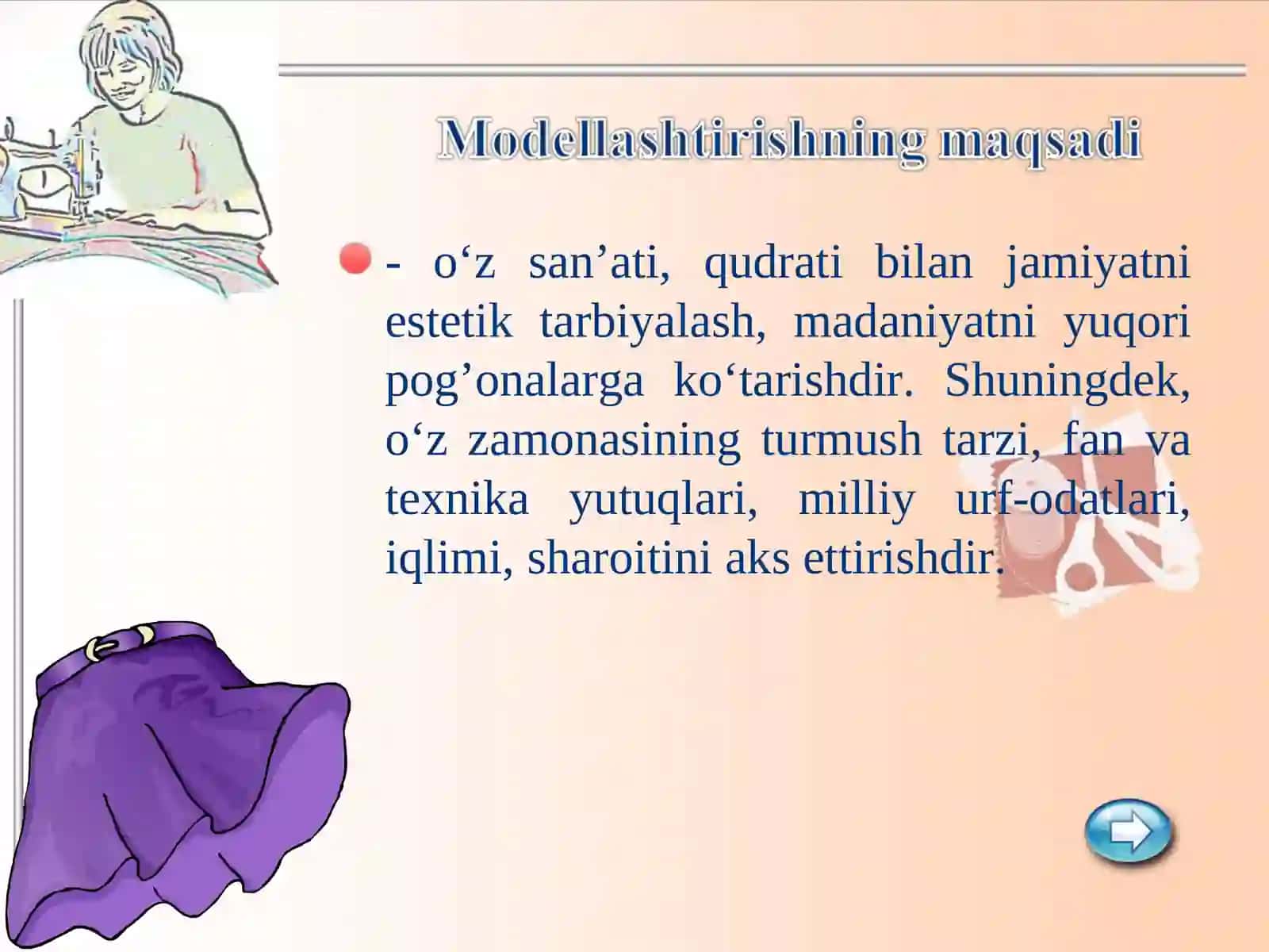 Yubkalarni texnik modellashtirish 3