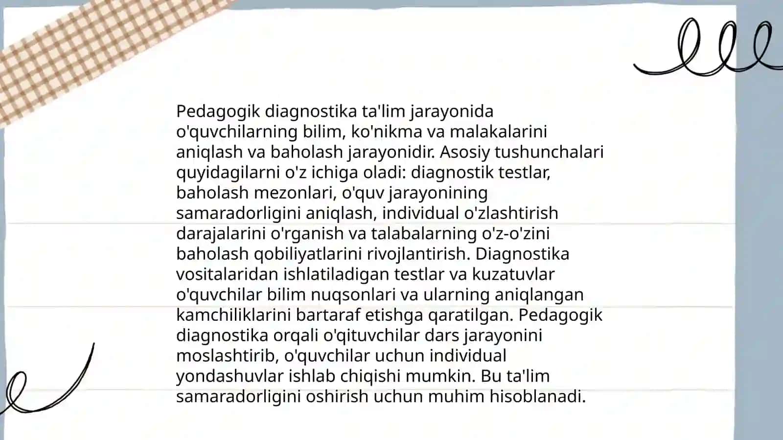 Pedagogik diagnostika 3