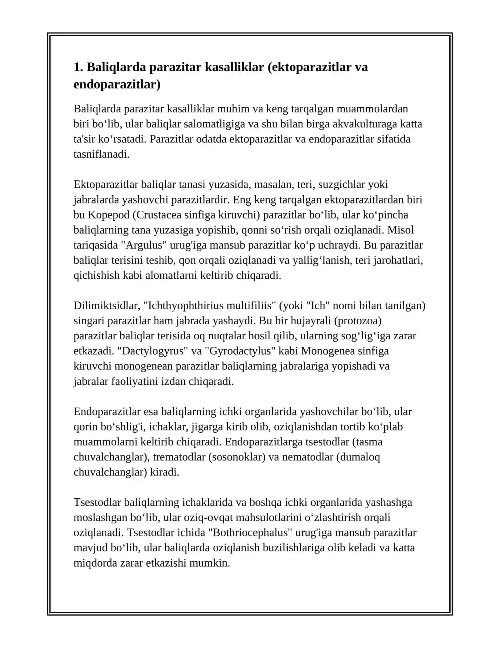 Baliqlarda Uchraydigan Kasalliklarni O'rganish 3