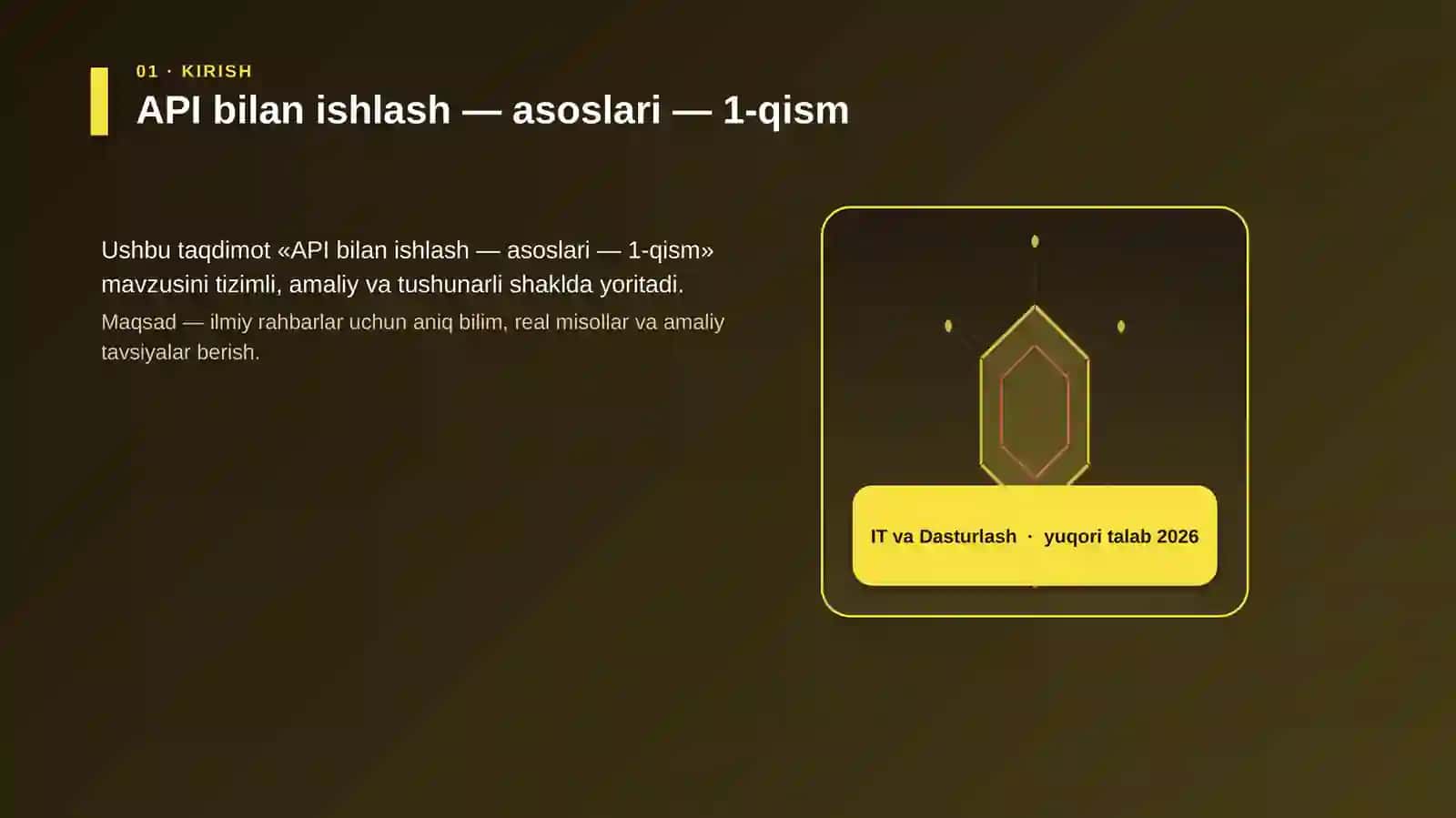 API bilan ishlash — asoslari — 1-qism 3
