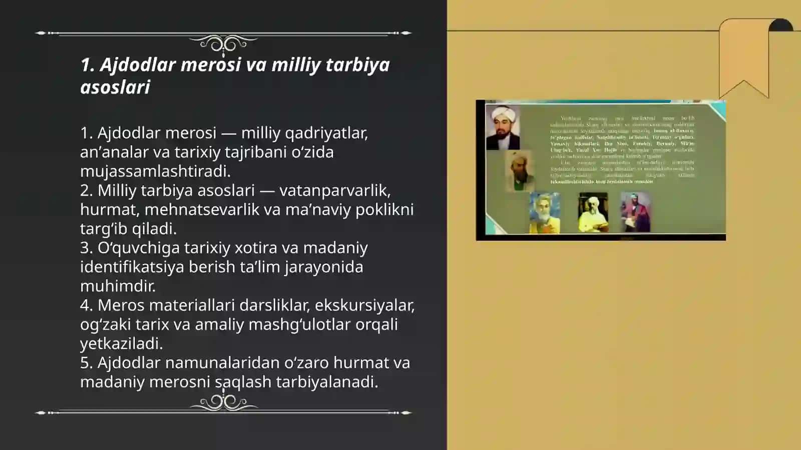 Ajdodlar merosi va milliy tarbiya asoslari 3