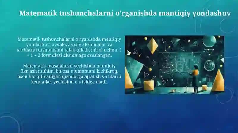 Matematik tushunchalarni o'rganishdan mantiqiy yondashuv 3