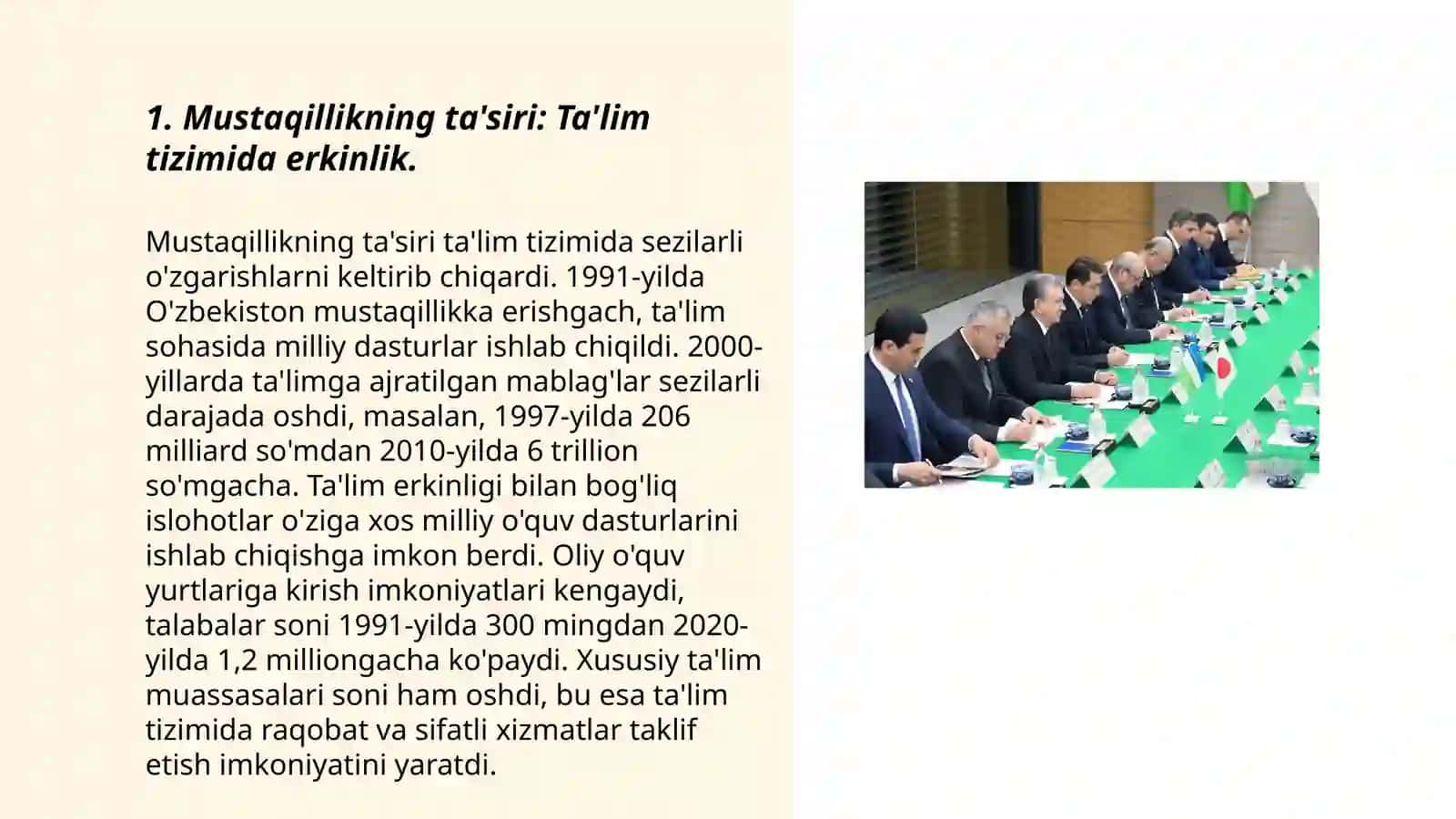 Mustaqillik yillarida Oʻzbekistonda taʼlim sohasidagi islohotlar 3