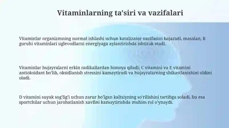 Vitaminlar sportchilar uchun 3