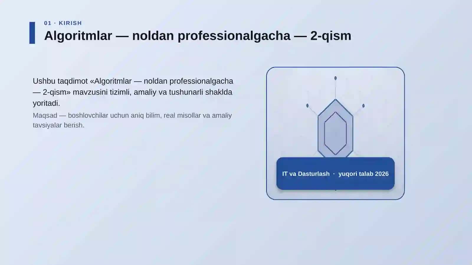 Algoritmlar — noldan professionalgacha — 2-qism 3