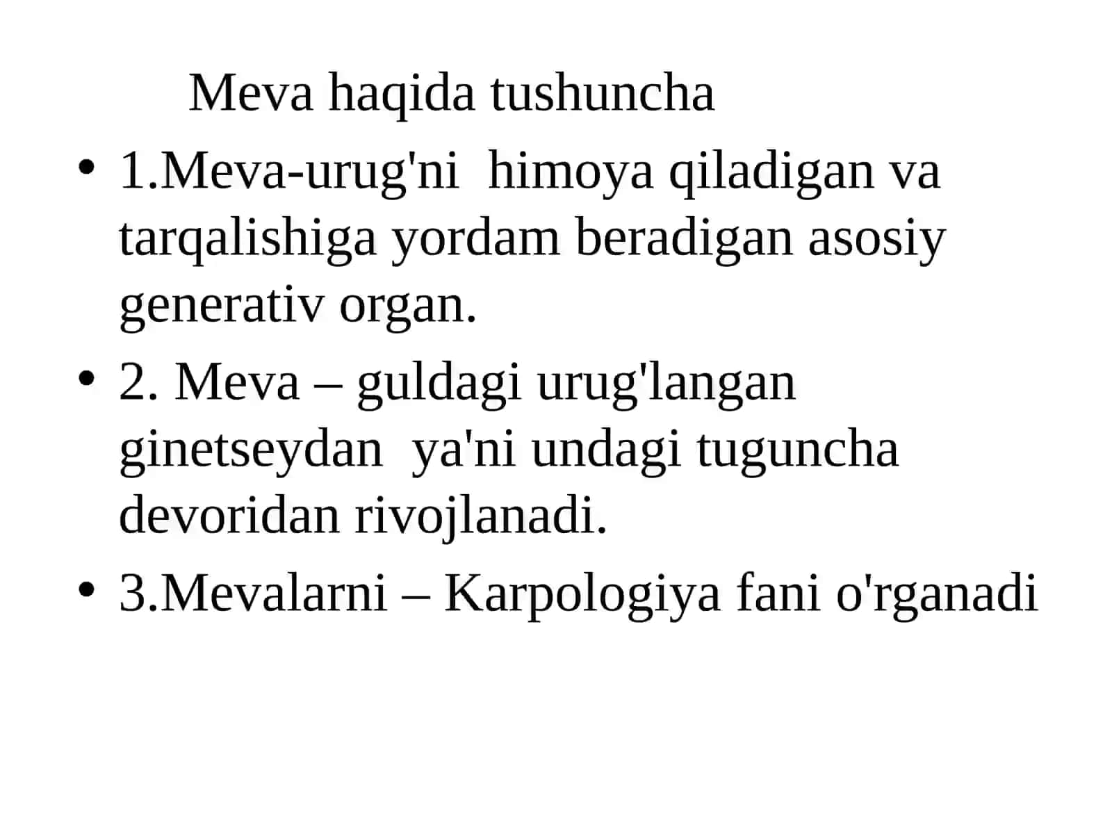 URUG‘, MEVATUZILIShIVA TIPLARI 3