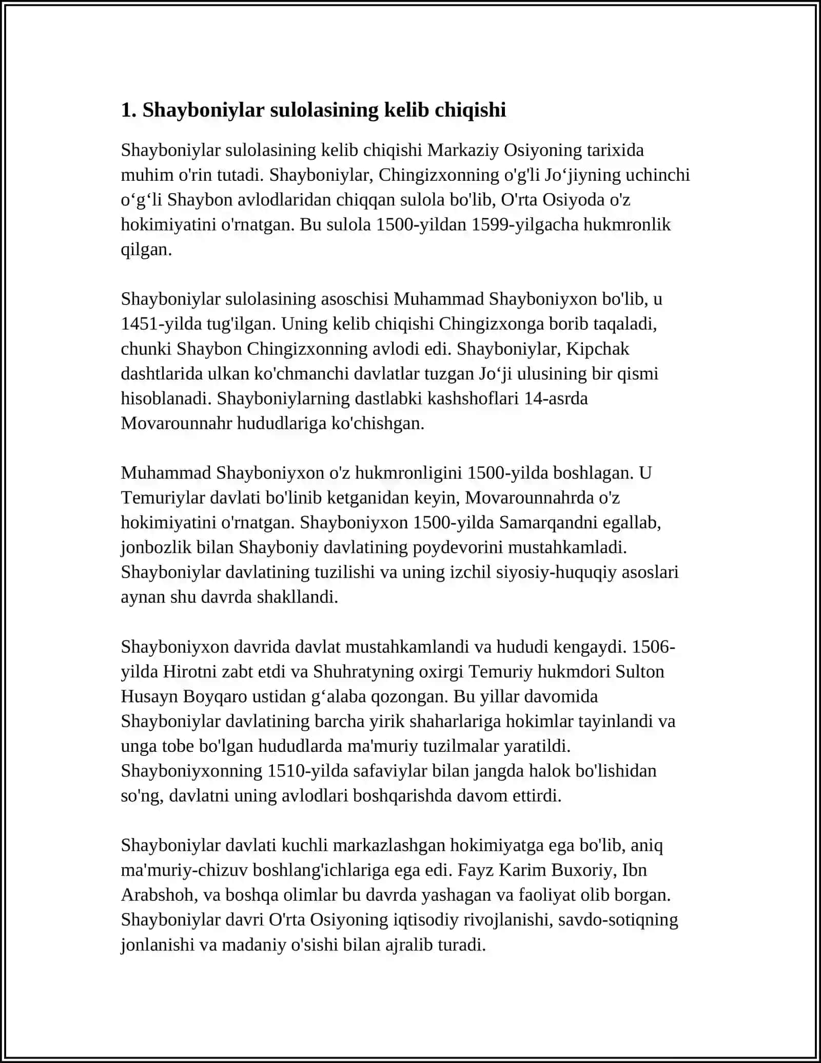 Shayboniylar sulolasining kelib chiqishi 3