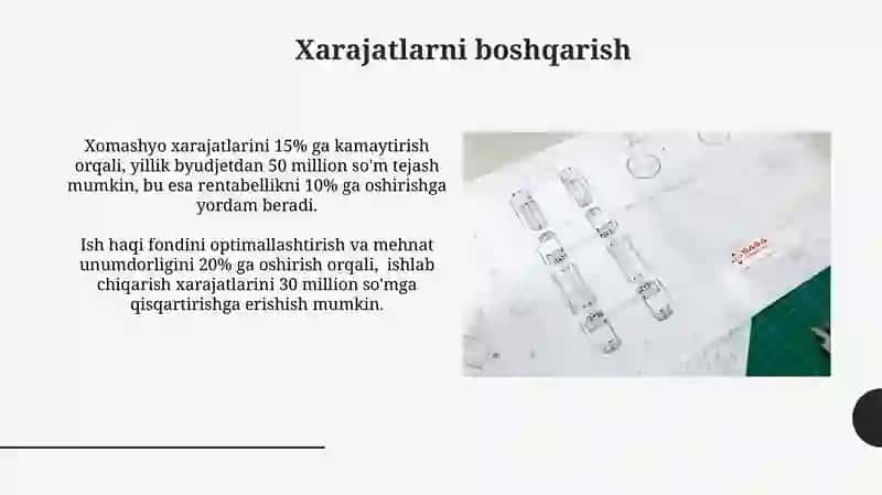 Loyihani ishlab chiqarish rejasi 3
