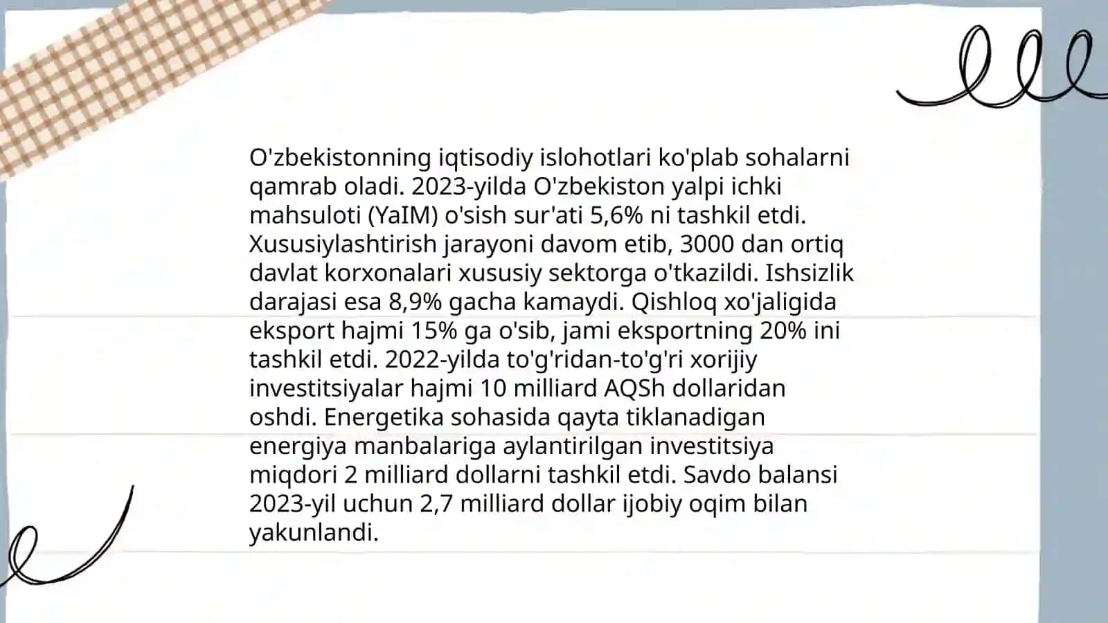 O‘zbekistonning iqtisodiy islohotlari 3
