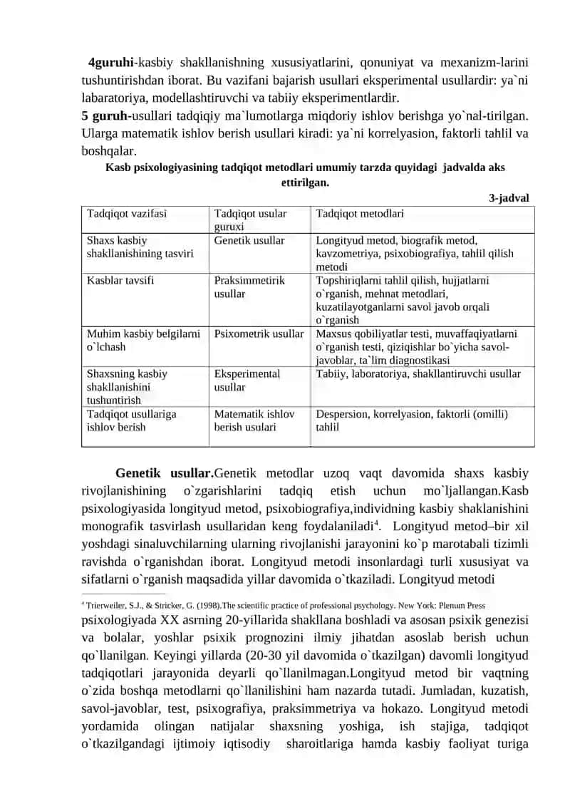 Kasb psixologiyasining tadqiqot metodlari 3