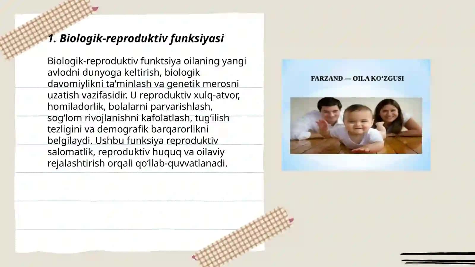 Oila funksiyalari 3