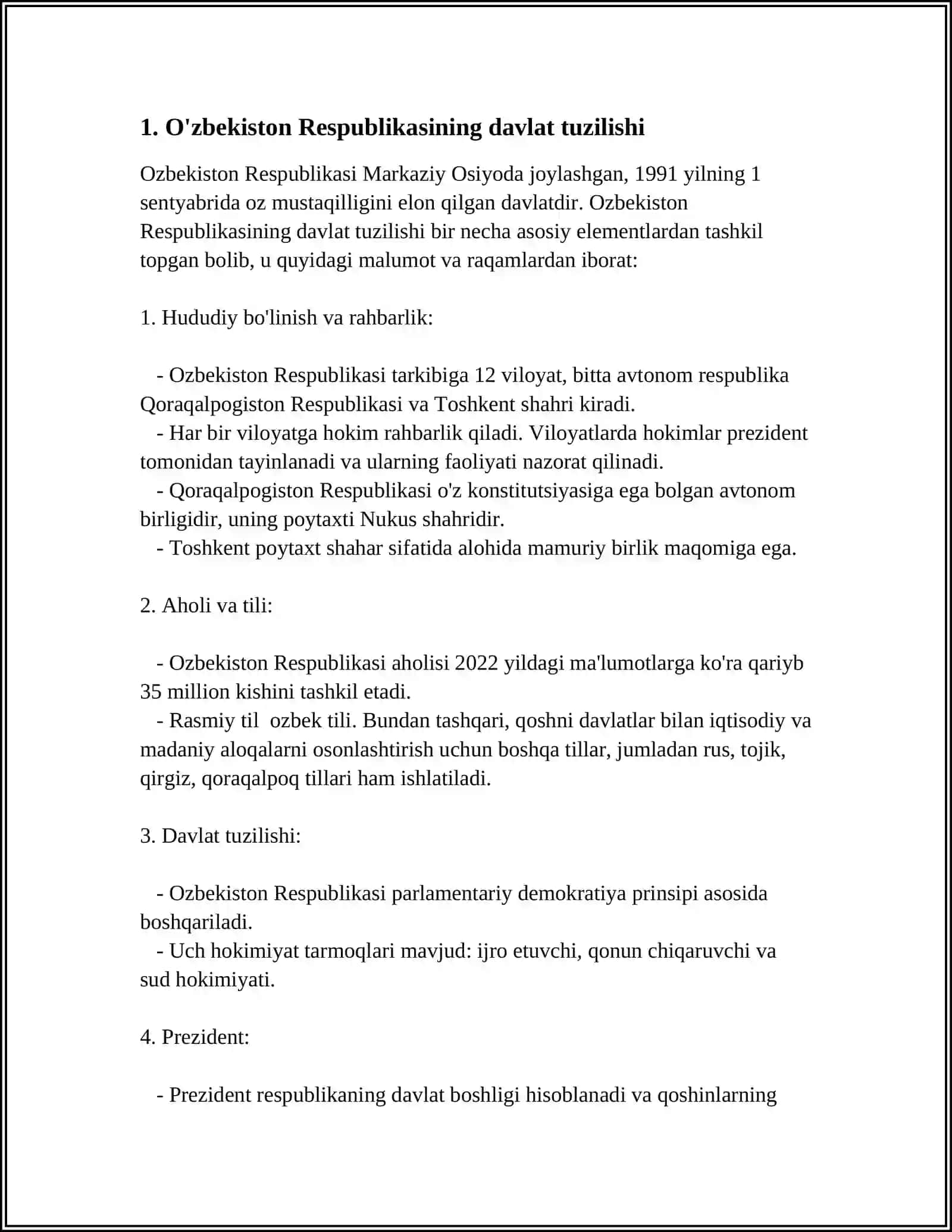 Oʻzbekiston Respublikasi Davlat Tuzilishi 3
