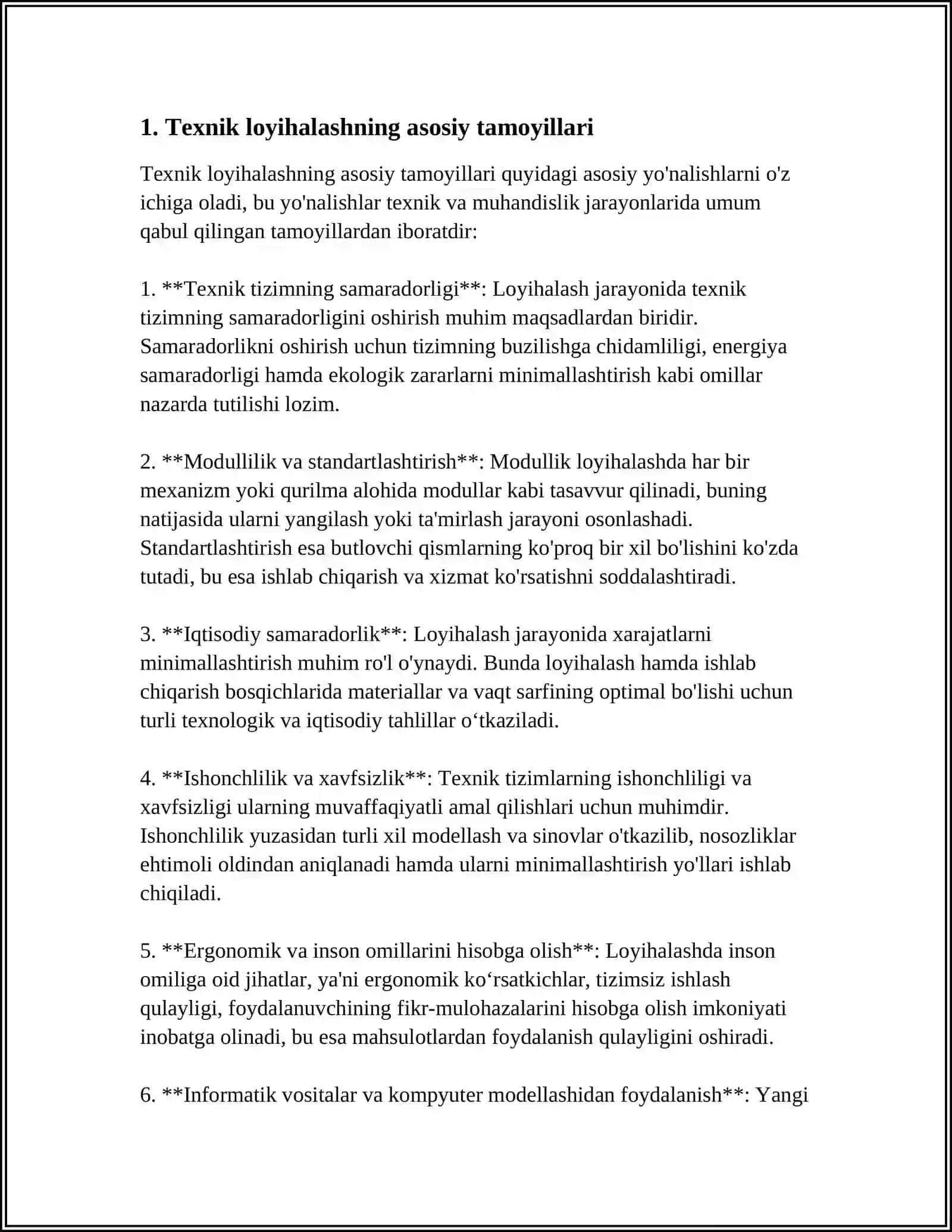 TEXNIK LOYIHALASH ISHLARINING MAZMUNI 3