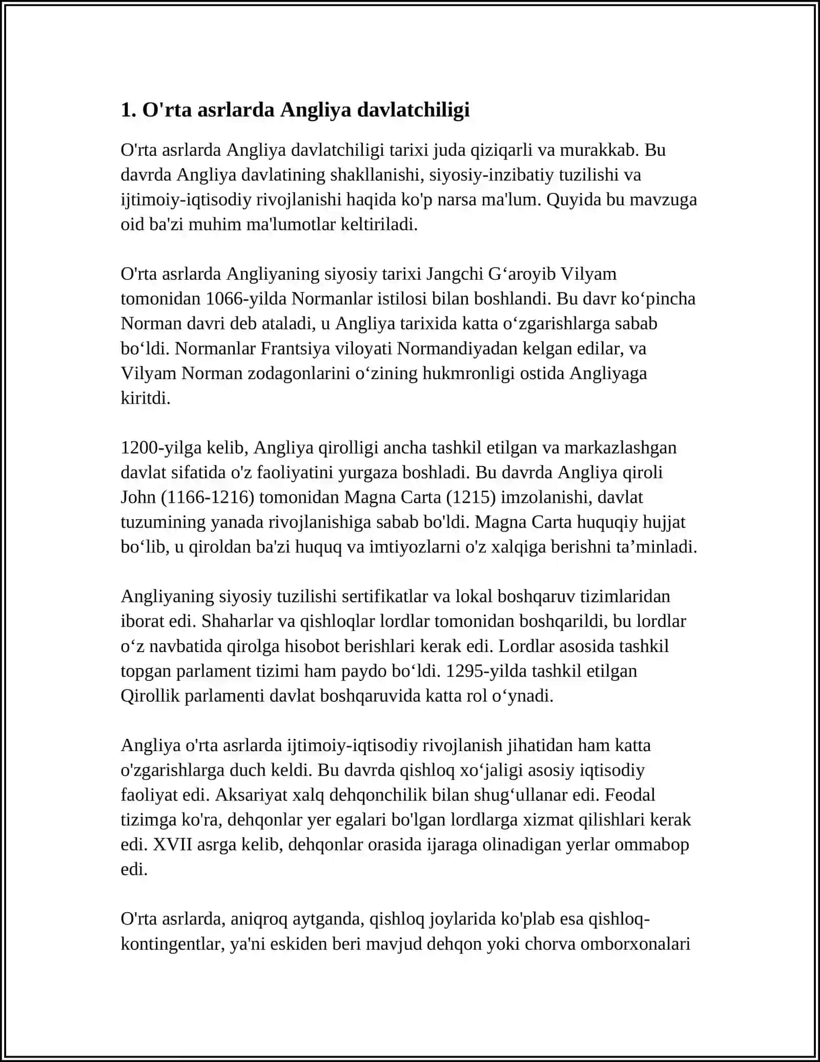 O’RTA ASRDA ANGLIYA DAVLATI VA HUQUQI 3
