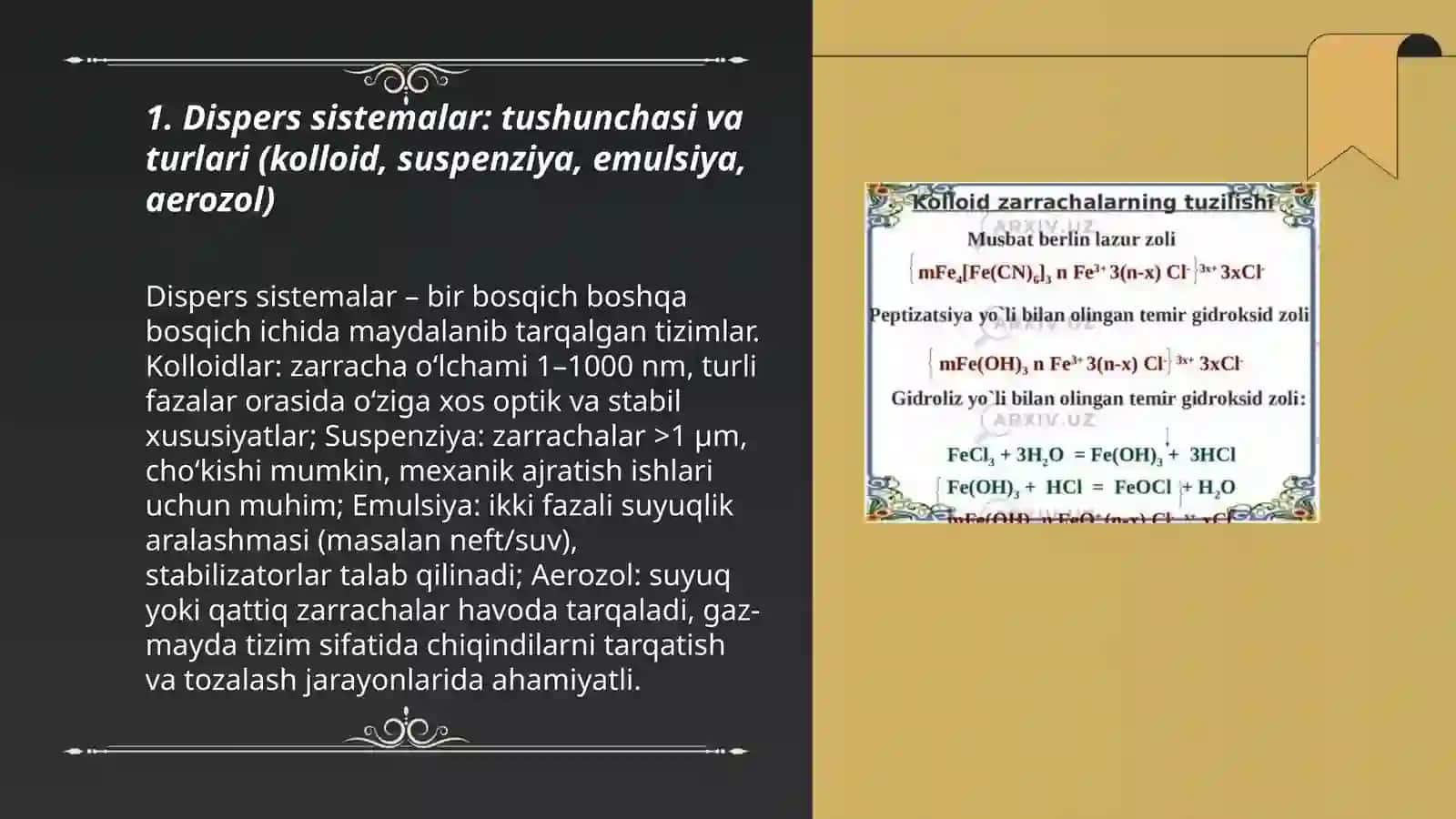 Ishlab chiqarish chiqindilarni utilizatsiya qilishda dispers sistemalarning oʻrni 3