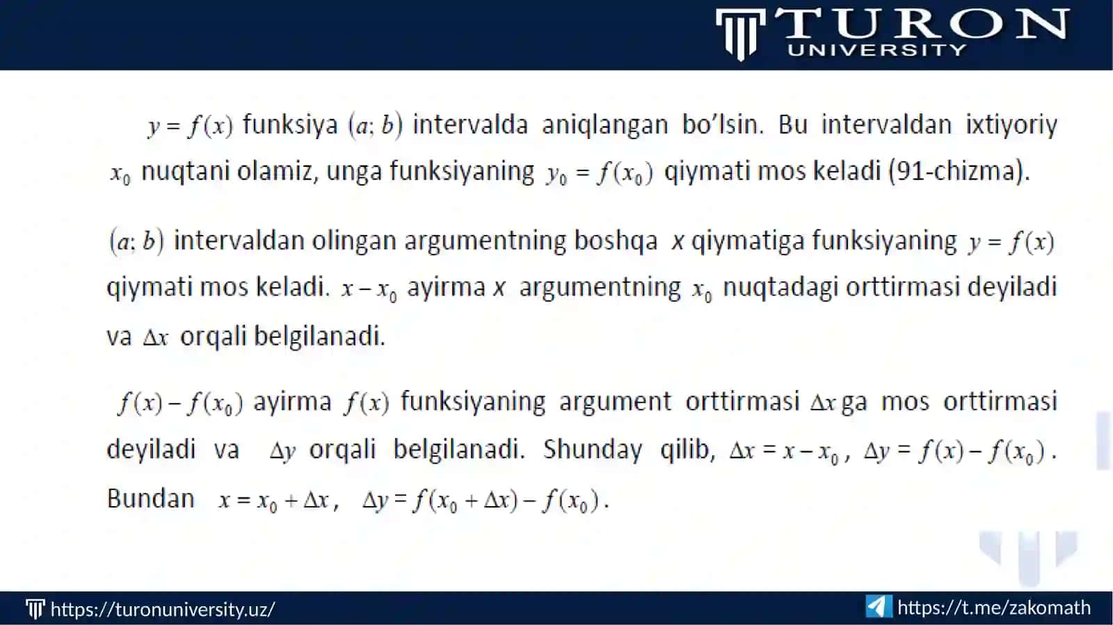 FUNKSIYA UZLUKSIZLIGI 3