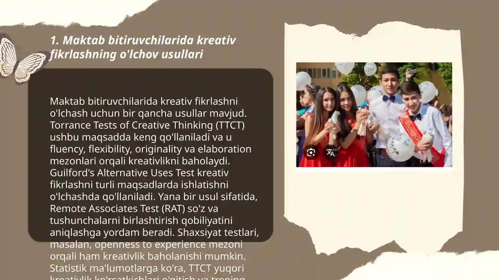 Maktab bitiruvchilarning kreativ fikrlashini baholash 3