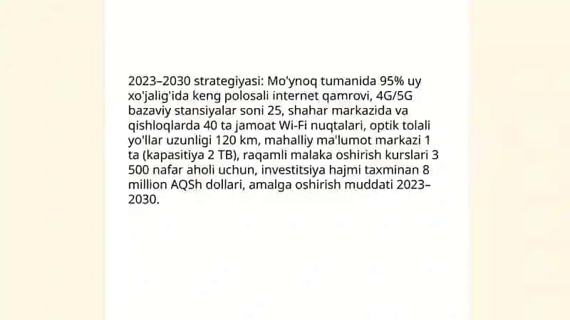 Raxamli Ozbekiston 2030 Mo'ynoq tumanida 3