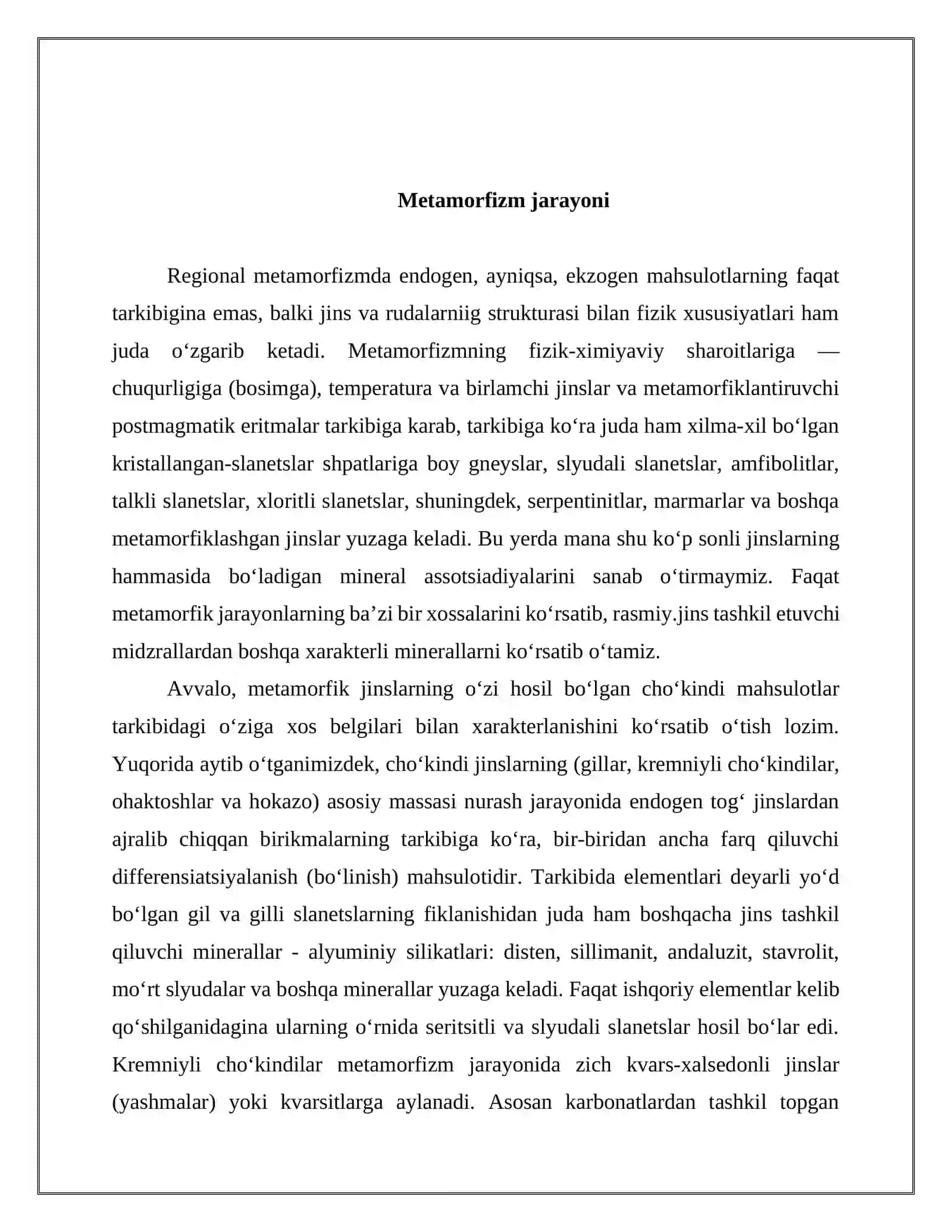 Metamorfizm jarayonida yuzaga keladigan minerallar 3