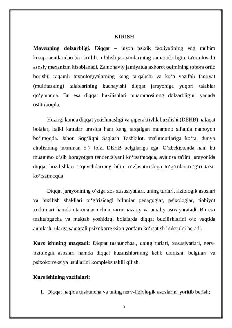 DIQQAT HAQIDA UMUMIY TASAVVURLAR 3
