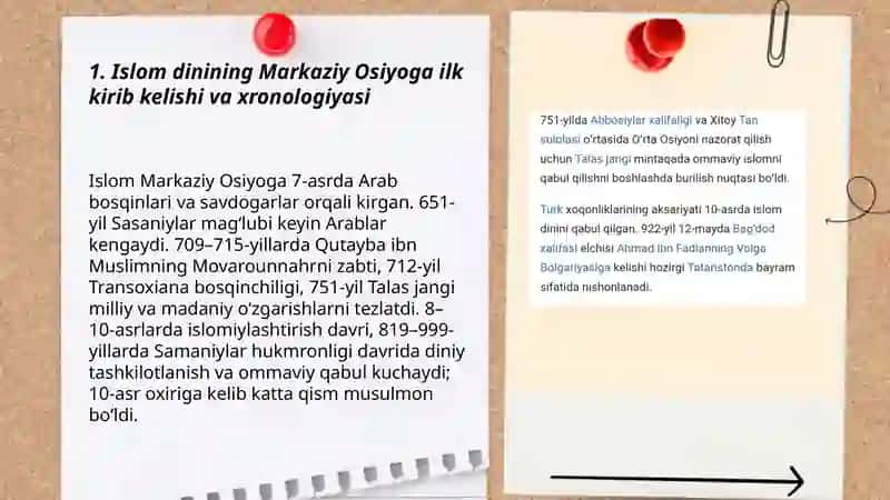 Markaziy Osiyoga Islom dinining kirib kelishi 3