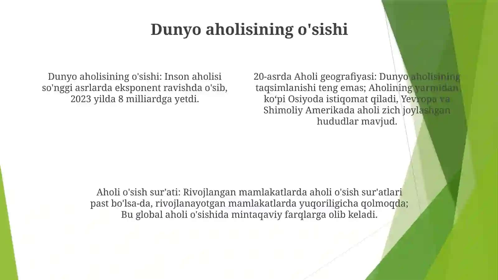 XX Asrda Aholi Geografiyasi 3